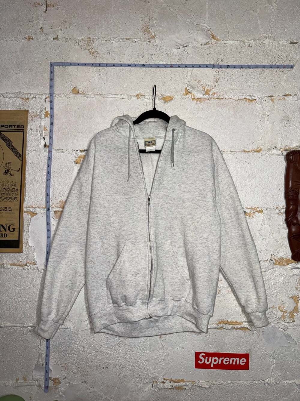 Lee Heavyweight Full Zip Hoodie Heather Grey Size M